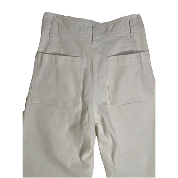 Zara Women's 4 Women’s White High Waist Raw Hem Wide Leg Jeans denim - Picture 4 of 6